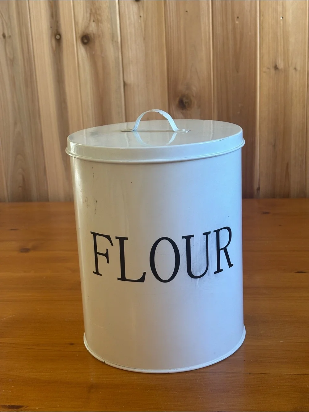 White Kitchen Canister Set — Flour, Sugar, Coffee, Tea